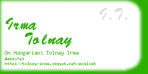 irma tolnay business card